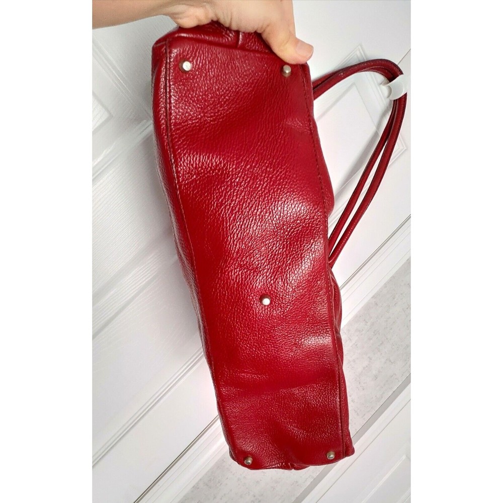 FURLA women's Leather Tote Bag Large Cherry Red - Picture 2 of 10